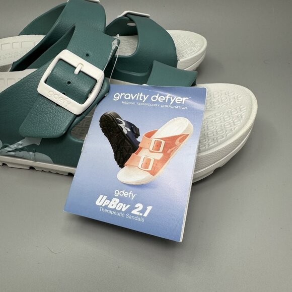 Gravity Defyer Gdefy Upbov Sandals Slides 2 Strap Teal Rubber 9 Mens / 11 Womens main image 4